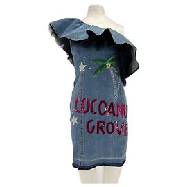 Autre Marque Vestido corto de mezclilla azul con lentejuelas LUCILLE