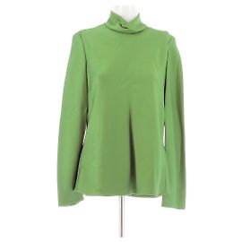 Blusa de satén verde Maison Rabih Kayrouz