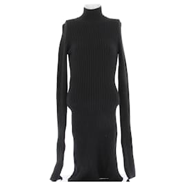 Robe pull en laine noire Paco Rabanne