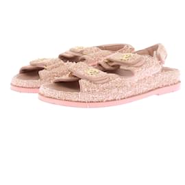 Chanel Sandali in tweed rosa