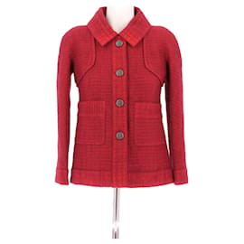 Chanel Chaqueta de tweed roja