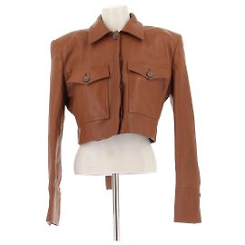 Chaqueta de cuero marrón Magda Butrym