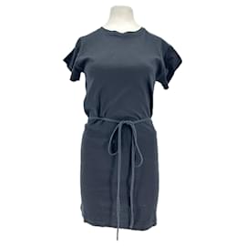 Vestido de algodón negro con cinturón Isabel Marant