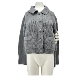 Thom Browne Cardigan aus Wolle Grau