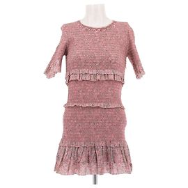 Autre Marque LOVE SHACK FANCY Smockkleid Rosa Kurzarm