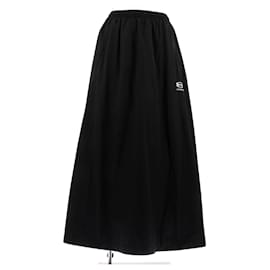 Falda larga negra de algodón Balenciaga