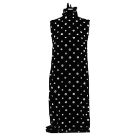 Céline Midikleid aus schwarzem Samt