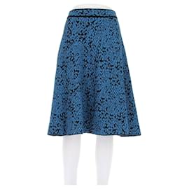 Falda midi de punto azul y negra M Missoni