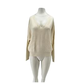 Beige V-Ausschnitt Cashmere-Pullover - Eric Bompard