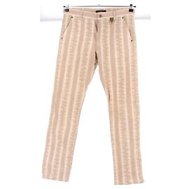 Pantalones de algodón rayados beige Louis Vuitton