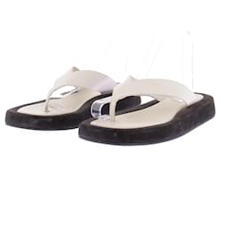 The Row Ginza Flip-Flops aus Leder weiß