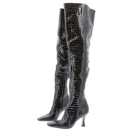 Autre Marque Botas de salto em couro envernizado
