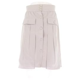 Falda midi Fendi beige de algodón con botones