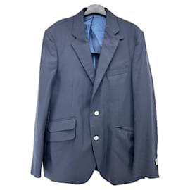 Corneliani Gestreifter marinefarbener Wollblazer