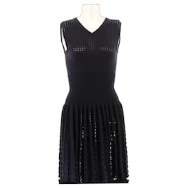 Abito senza maniche in lana blu navy Alaïa
