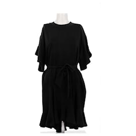 Zimmermann Seidenkleid Schwarz mit Gürtel