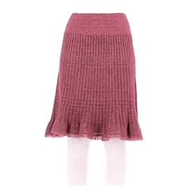 Autre Marque Falda midi de lana rosa MOLLI
