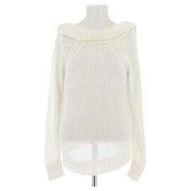 Khaite Weißer Strickpullover mit offenem Rücken