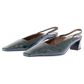 Décolleté Giuseppe Zanotti in pelle verde punta quadrata