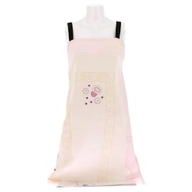 Prada Kleid creme mit rosa Stickerei