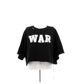 Off White Crop Sweatshirt Schwarz WAR