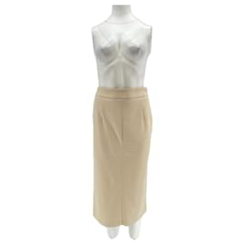 Falda beige de cuero sintético - Autre Marque
