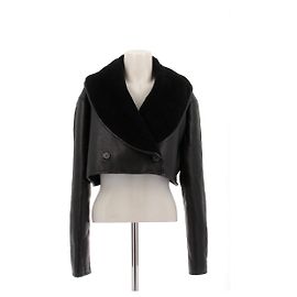 Giacca corta in shearling nero Magda Butrym