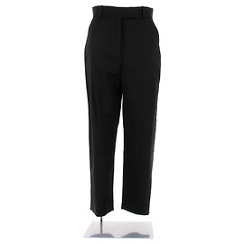 Totême Schwarze Woll-Hosen mit Falten