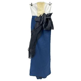Paule Ka Langes weißes, marineblaues und schwarzes Kleid