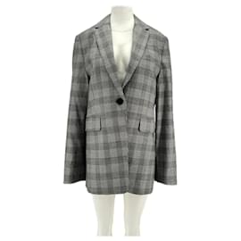 Blazer Michael Kors de lana a cuadros gris