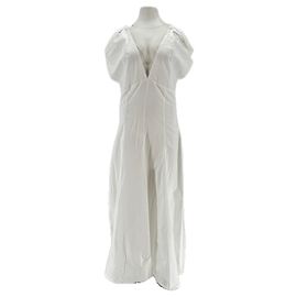 Autre Marque Abito lungo bianco in cotone con scollo a V FREDRIC