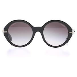Chanel Schwarze runde Sonnenbrillen