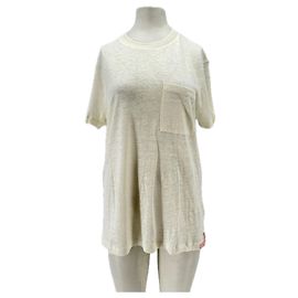 Autre Marque Orlebar Brown Leinen T-Shirt weiß mit kurzen Ärmeln
