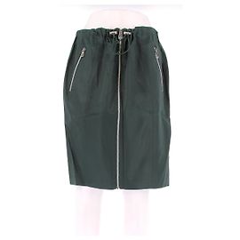 Bottega Veneta Falda de seda verde pino