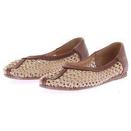 Ancient Greek Sandals Ballerine in rafia "Aeropi"