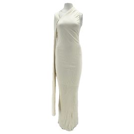 Vestido maxi asimétrico de seda blanca Loewe