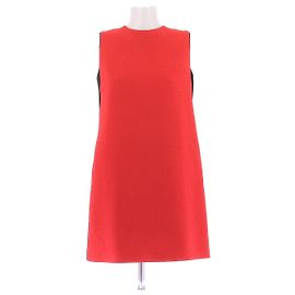 Victoria Beckham Ärmelloses kurzes Wollkleid in Rot