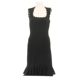 Robe sans manches en maille vert foncé Alaïa
