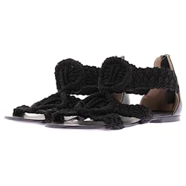 Autre Marque Sandalias planas de lona negra MOROBE Talla 39