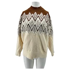 Maglione marrone e beige con motivi - Autre Marque