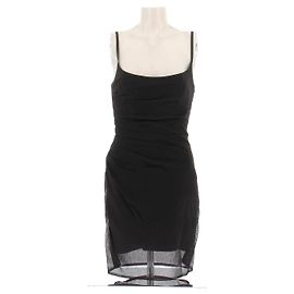 Abito corto nero senza spalline Herve Leger