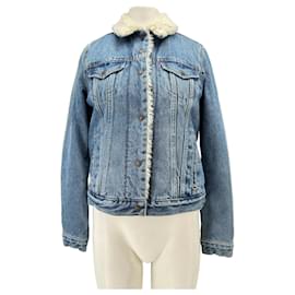 Jaqueta jeans Levi's com colarinho de pele sintética azul