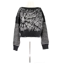 Christian Dior Plan de Paris Pullover Grau Baumwolle