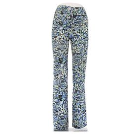 Calças Paco Rabanne com estampa floral azul de algodão