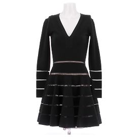 Alaïa Skaterkleid aus Wolle schwarz langarm