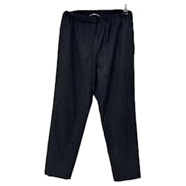 Pomandère Pantalones de lana gris a rayas