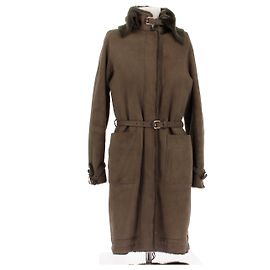 Loro Piana Brown Wool Skin Jacket with Belt