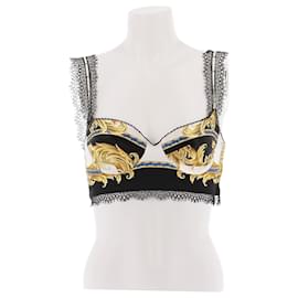 Top reggiseno Versace nero in viscosa