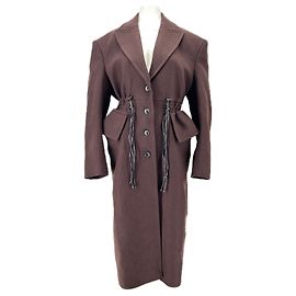 Autre Marque Trench de lana burdeos