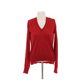 Suéter Louis Vuitton rojo de lana con cuello en V